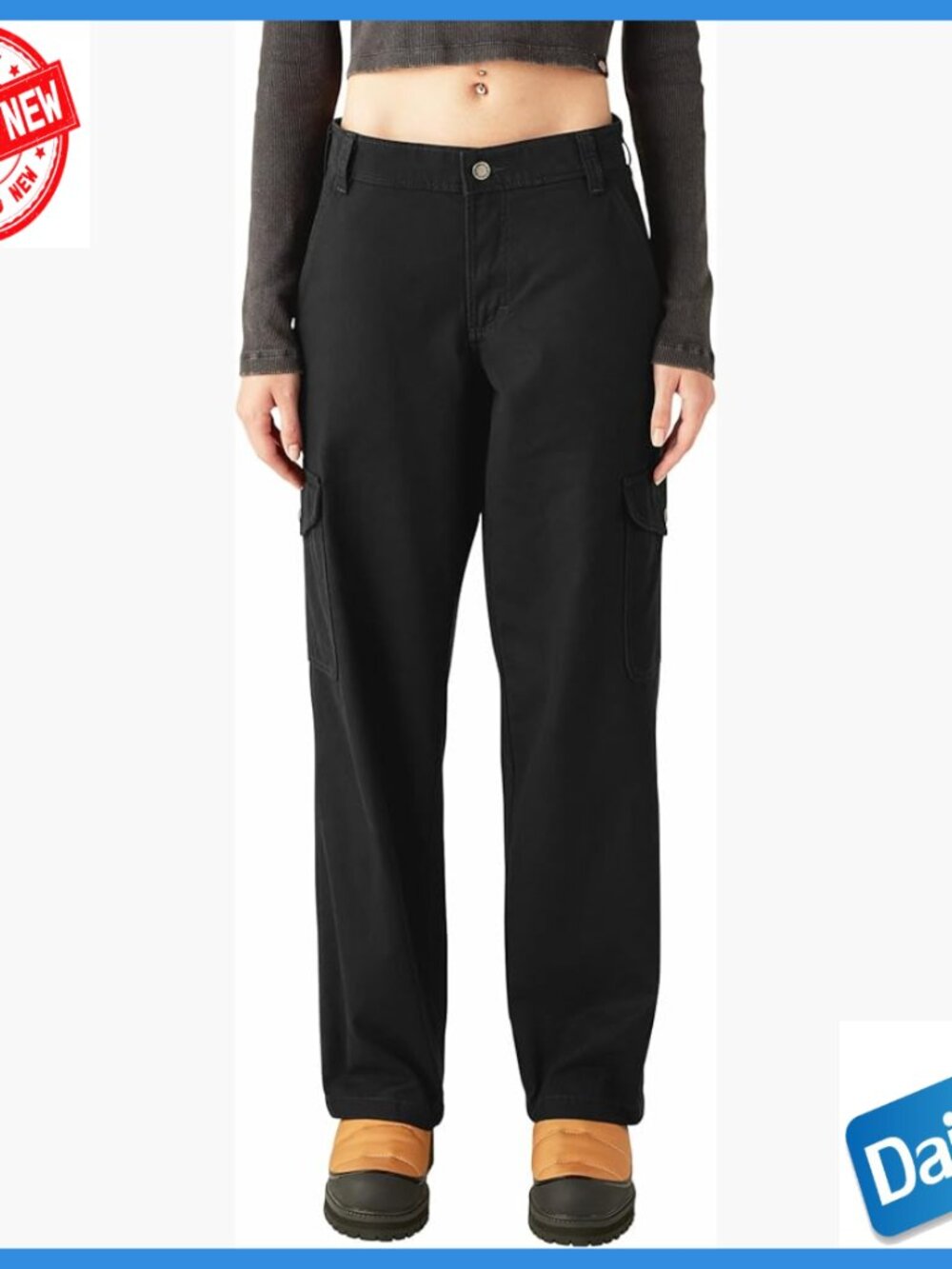 Women's Cotton Duck Canvas Cargo Pants with Side Pockets